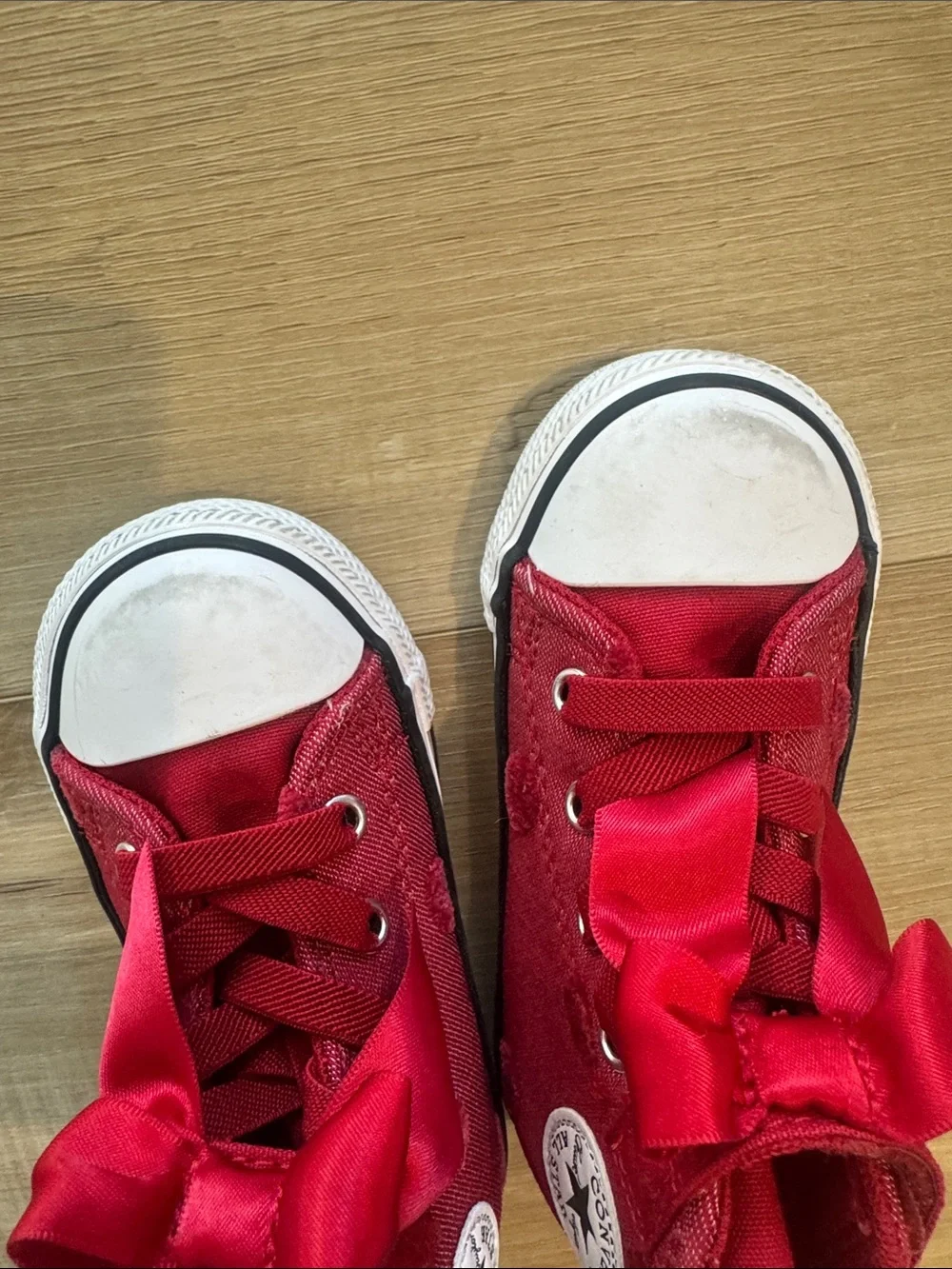 Converse Kids Red High-Top Sneakers with White Toe